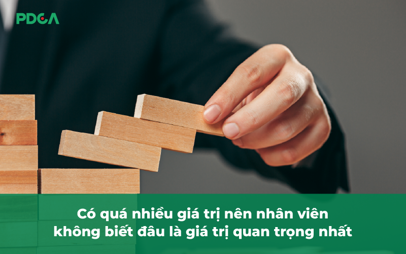 Có quá nhiều giá trị nên nhân viên không biết đâu là giá trị quan trọng nhất